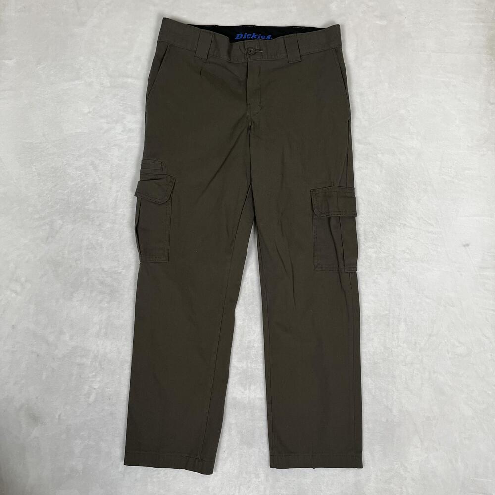 Dickies Flex Cargo Pants Mens 32x30 Green Regular Fit Workwear Utility Pockets